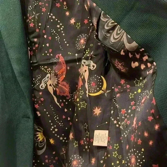 Women’s Hunter Green Jacket with space pattern lining size: 12 - Picture 3 of 5